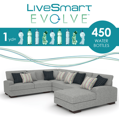 LiveSmart Evolve: 1 yard of fabric is 450 water bottles