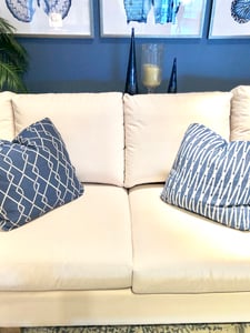 Peyton Pearl LiveSmart fabric on sofa